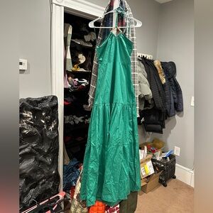 Green halter dress